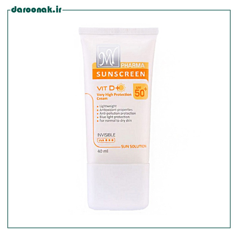 کرم ضد آفتاب بی رنگ مناسب انواع پوست مای SPF50 حجم 40 میلی لیتر